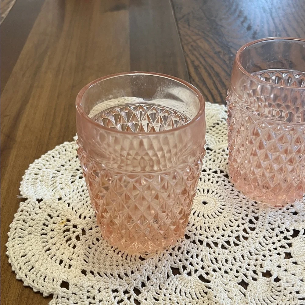 Vintage Indiana glass 8 ounce Pink Glass Tumblers
